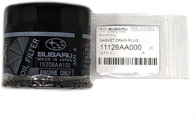 Subaru Engine Oil Filter & Crush Gasket KIT 15208AA100 & 11126AA000 Genuine Legacy Outback Impreza Wrx STi Forester Baja (1 Pack) - Image 1
